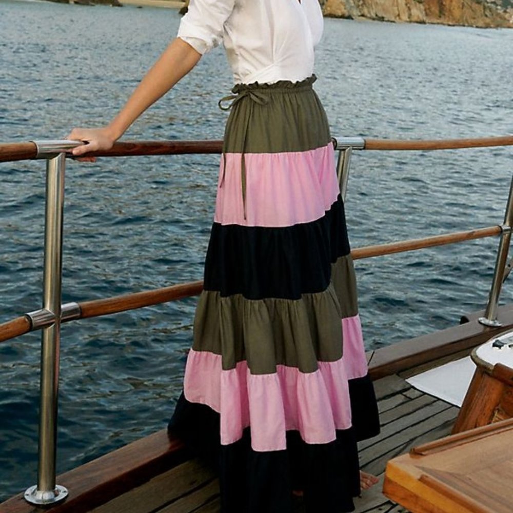 Anthropologie Hutch Penelope Tiered Maxi Skirt